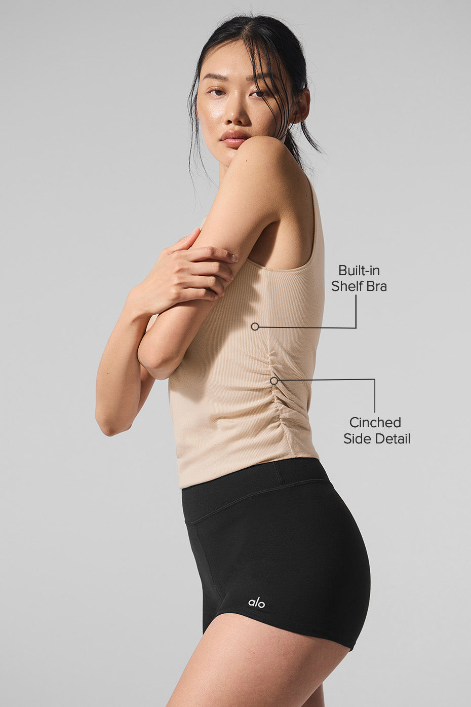 Ribbed En Pointe Tank - Macadamia — photo 2