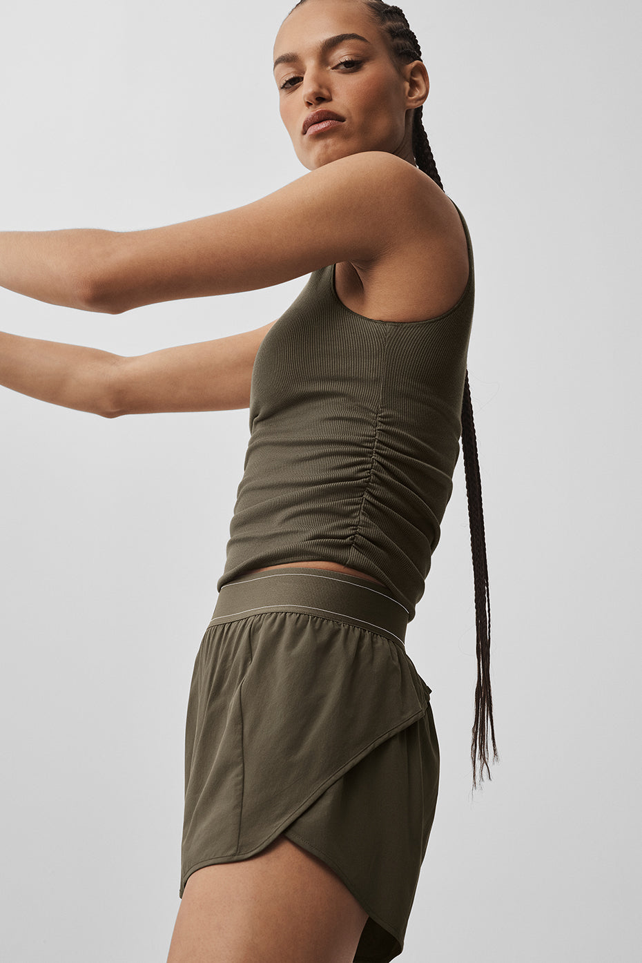 Ribbed En Pointe Tank - Olive Tree — photo 4