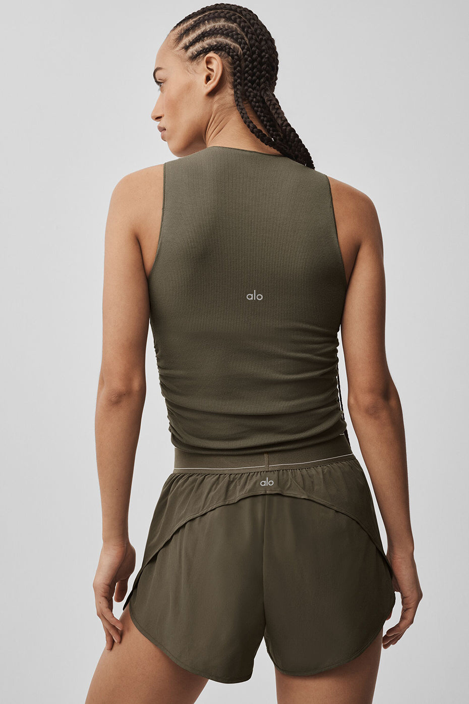 Ribbed En Pointe Tank - Olive Tree — photo 2