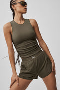 Ribbed En Pointe Tank - Olive Tree — photo 1