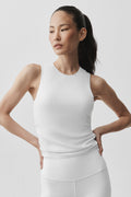 Ribbed En Pointe Tank - White — photo 1