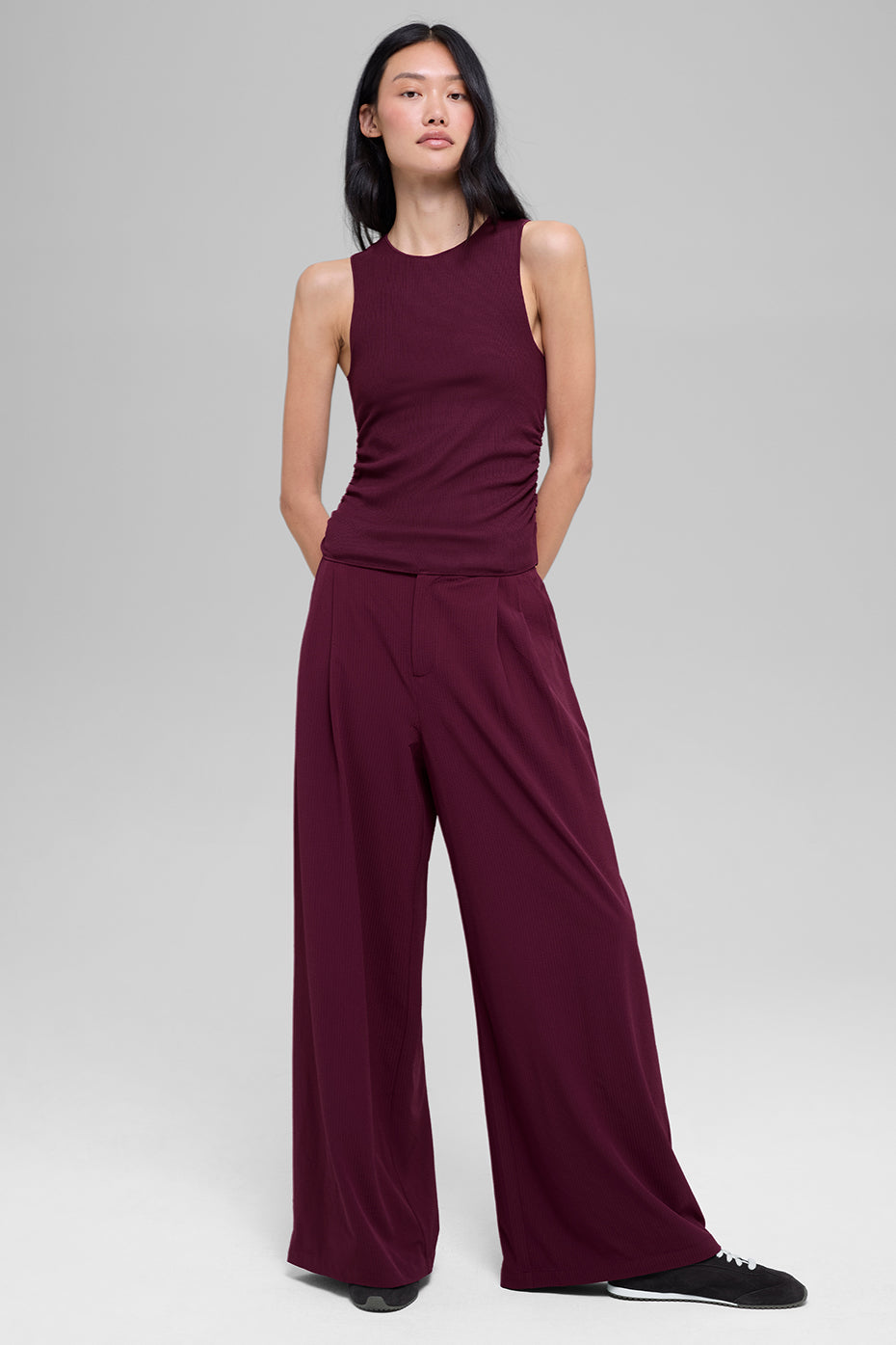 Ribbed En Pointe Tank - Burgundy — photo 5