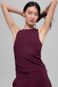 Ribbed En Pointe Tank - Burgundy — photo 1