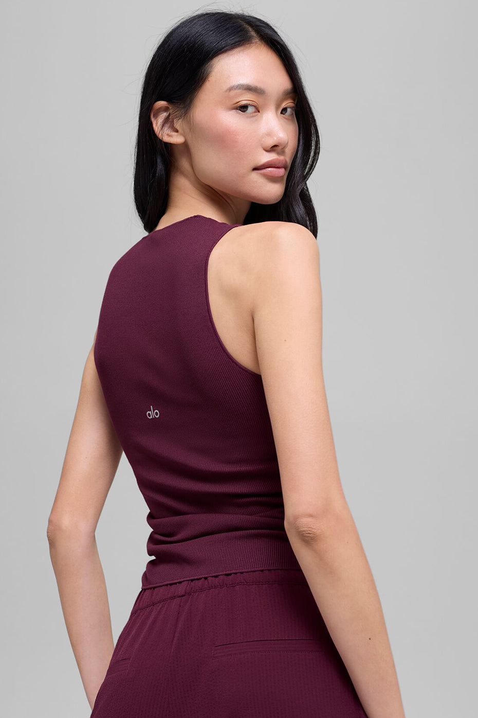 Ribbed En Pointe Tank - Burgundy — photo 4