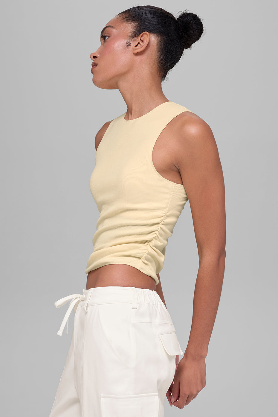 Ribbed En Pointe Tank - Candlelight Yellow — photo 3