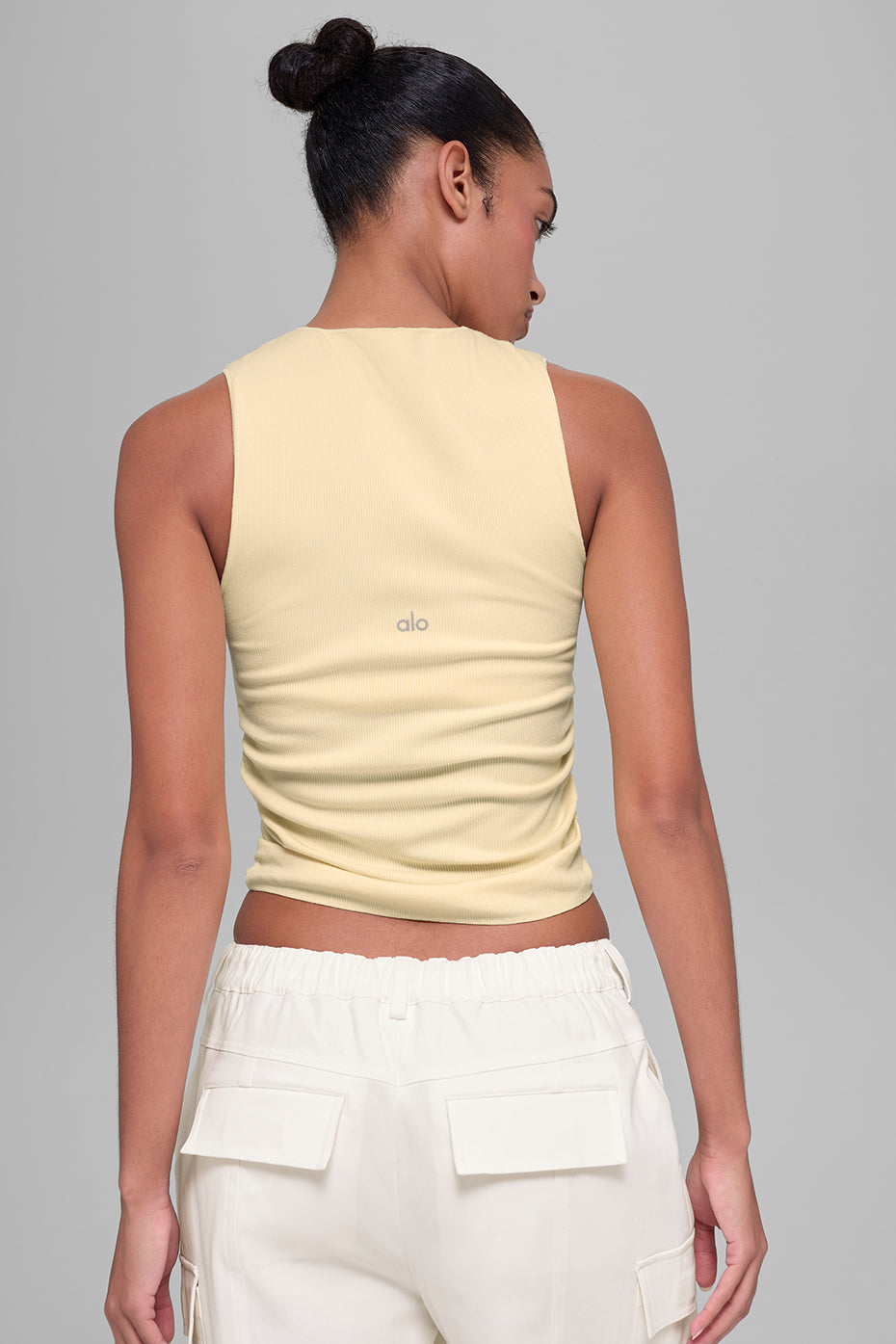 Ribbed En Pointe Tank - Candlelight Yellow — photo 2