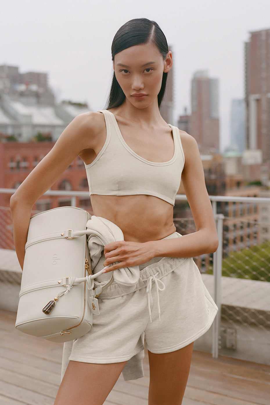 Alosoft Center Stage Bra - Oatmeal Heather — photo 1