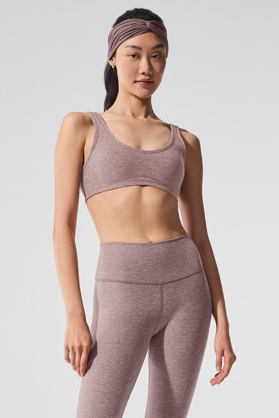 Alosoft Center Stage Bra - Dark Pink Quartz Heather — photo 1