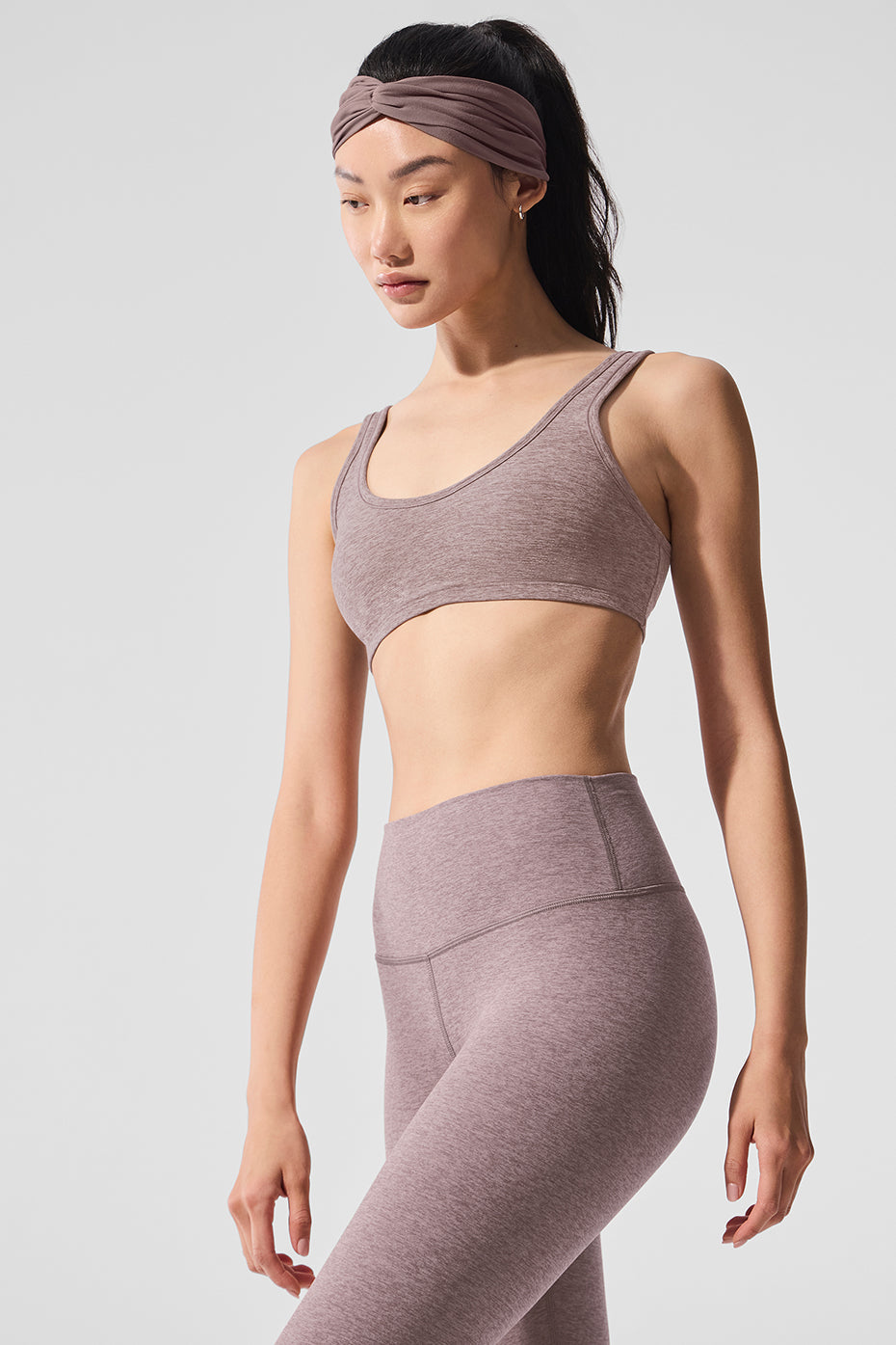 Alosoft Center Stage Bra - Dark Pink Quartz Heather — photo 3