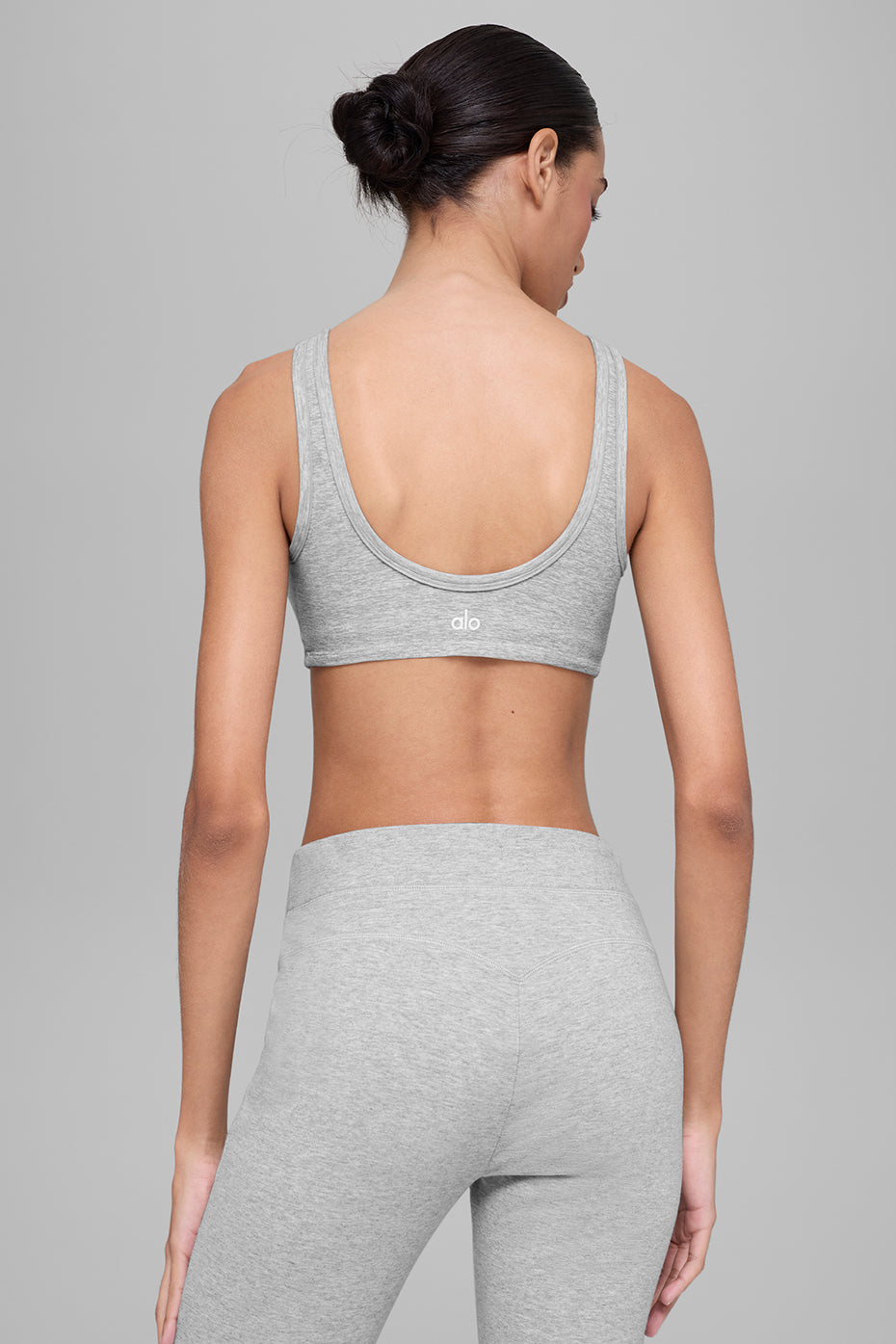 Alosoft Center Stage Bra - Athletic Heather Grey — photo 4