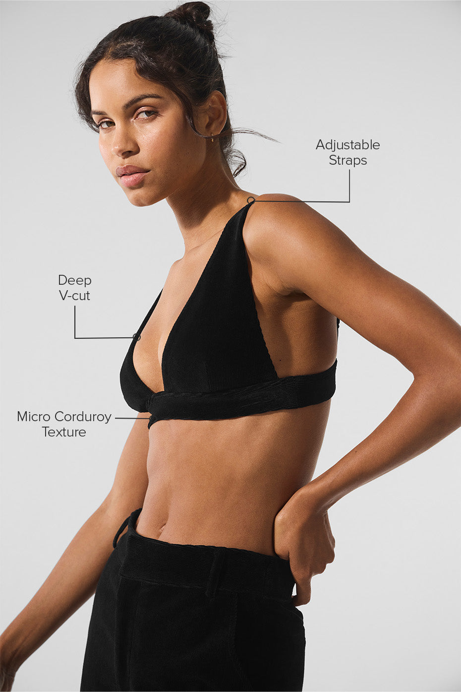 Micro Corduroy Dreamer Bra - Black — photo 2