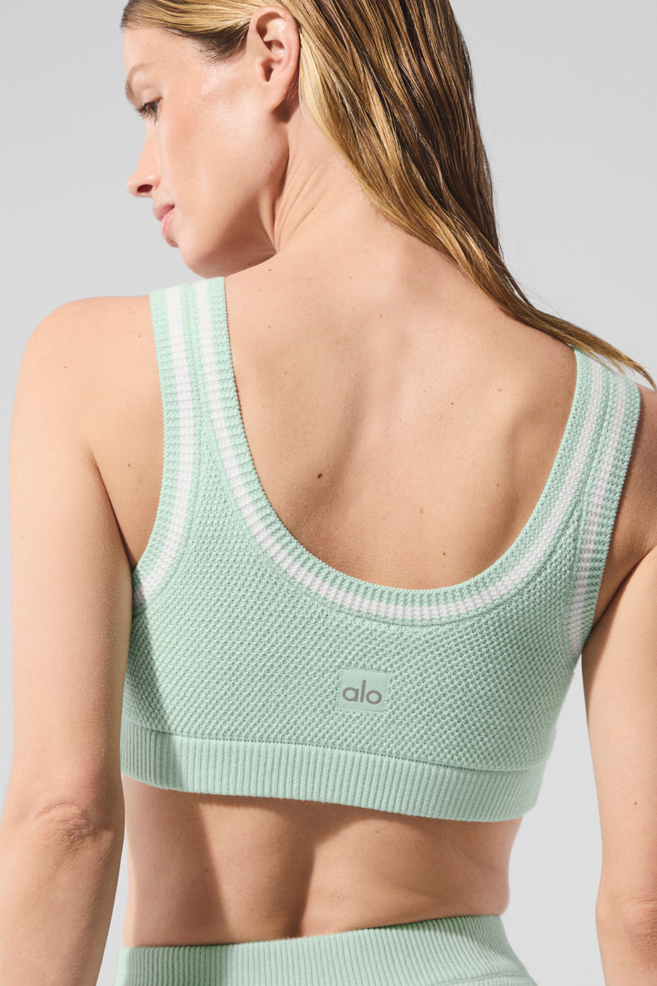 Tennis Club Sweater Knit Bra - Spearmint/White — photo 4