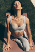 Alosoft Heart Throb Bra - Athletic Heather Grey/White — photo 1