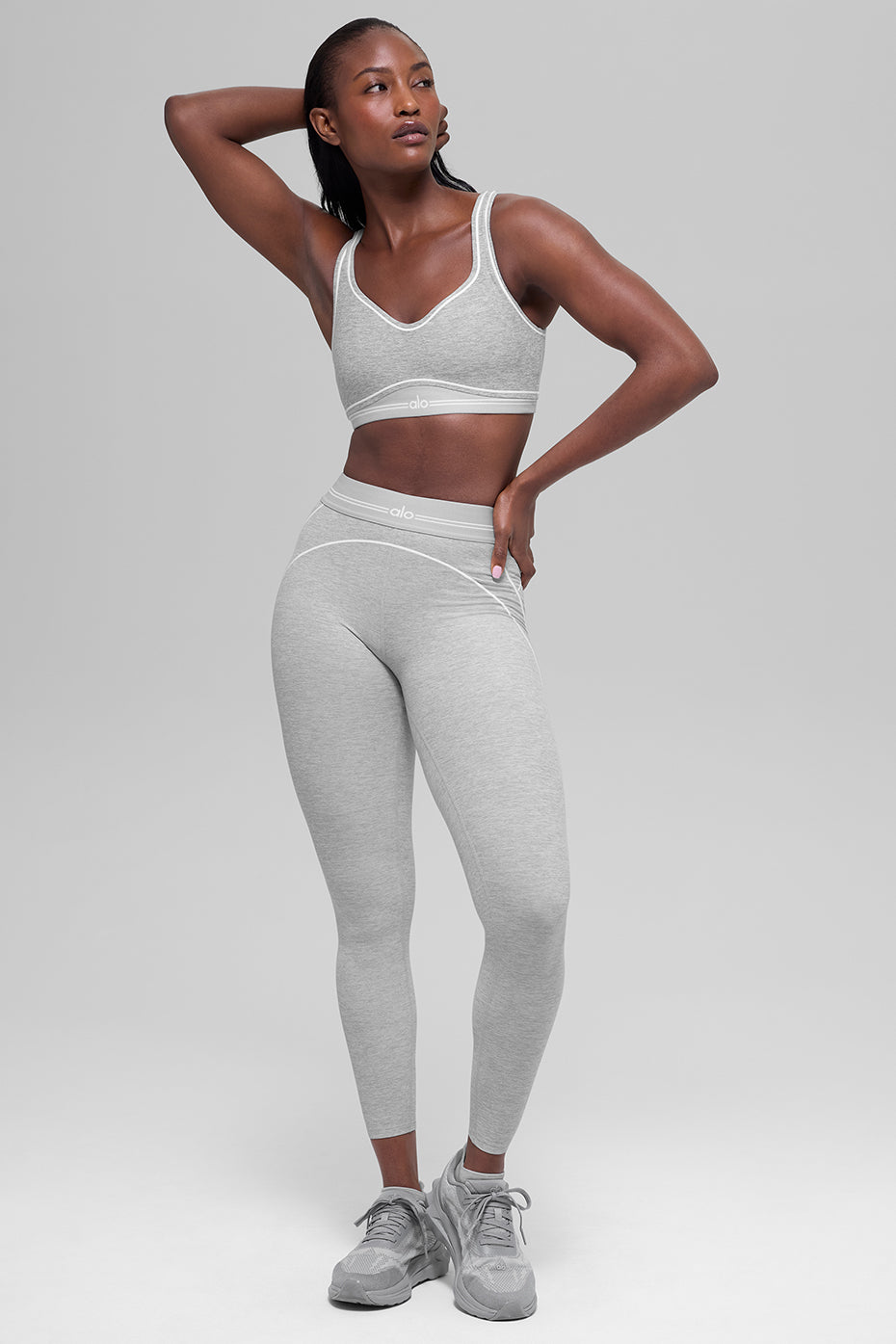 Alosoft Heart Throb Bra - Athletic Heather Grey/White — photo 6