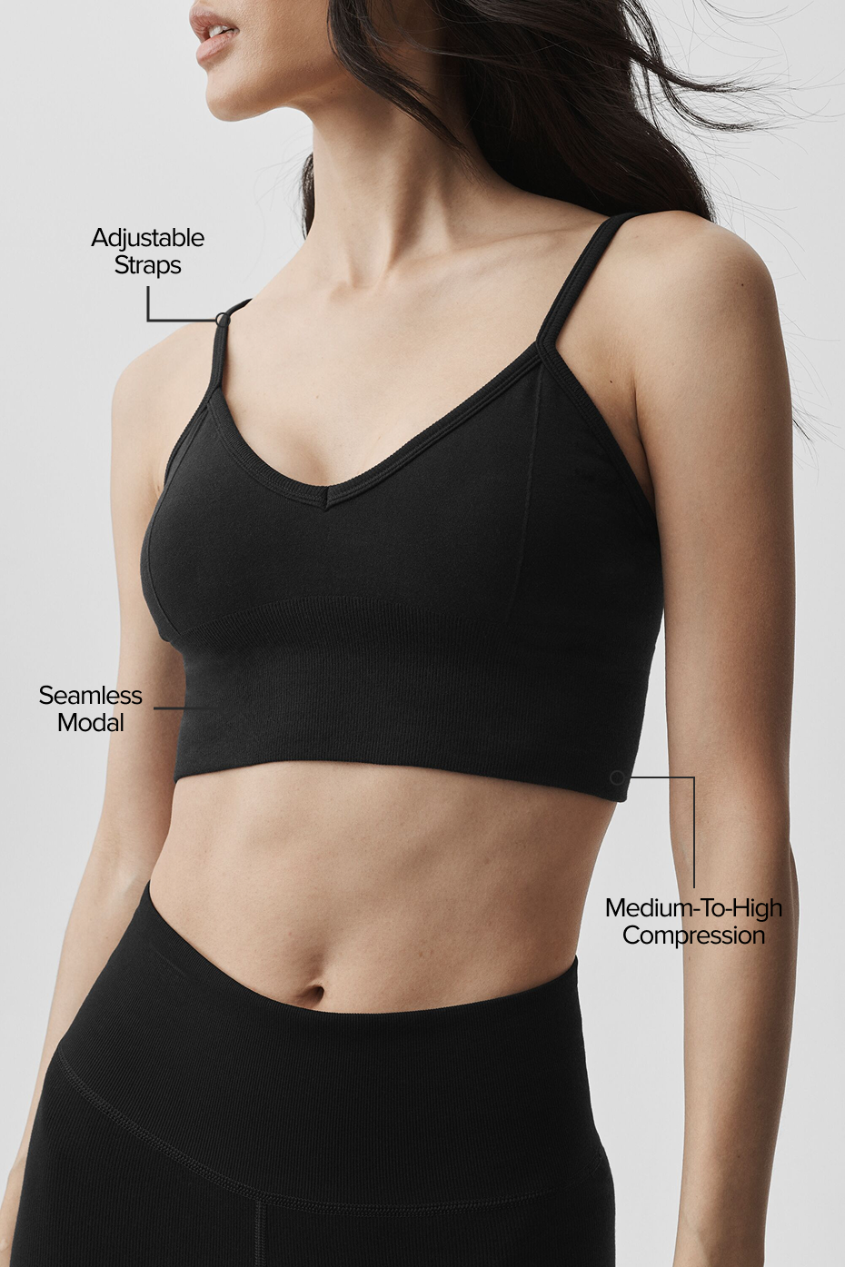Seamless Modal Ribbed Delight Bralette - Black — photo 2