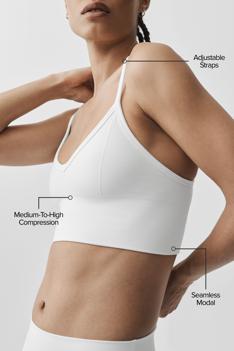 Seamless Modal Ribbed Delight Bralette - White — photo 2