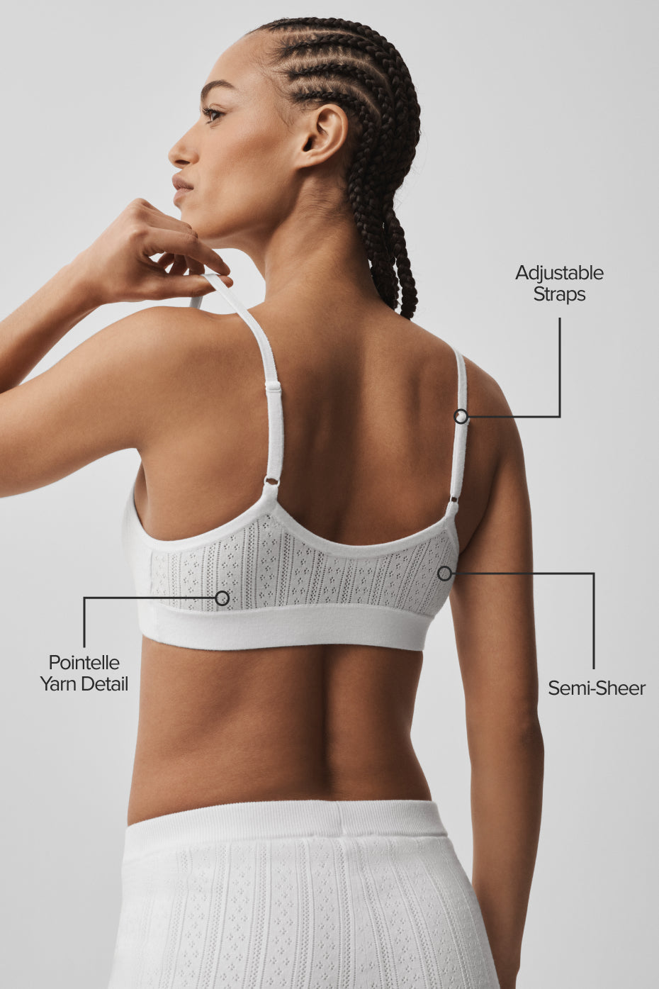 Pointelle Sweater Be Mine Bra - Semi Sheer White — photo 2
