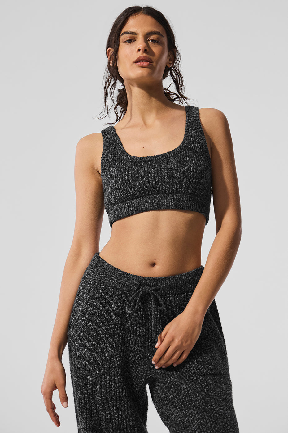 Marl Sweater Bra - Black Marl — photo 1