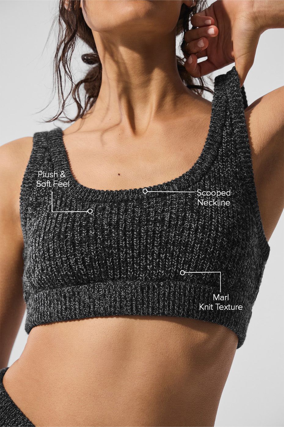 Marl Sweater Bra - Black Marl — photo 2