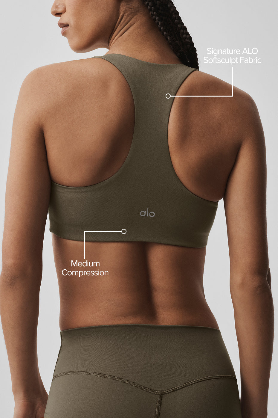 ALO Softsculpt Base Bra - Olive Tree — photo 2