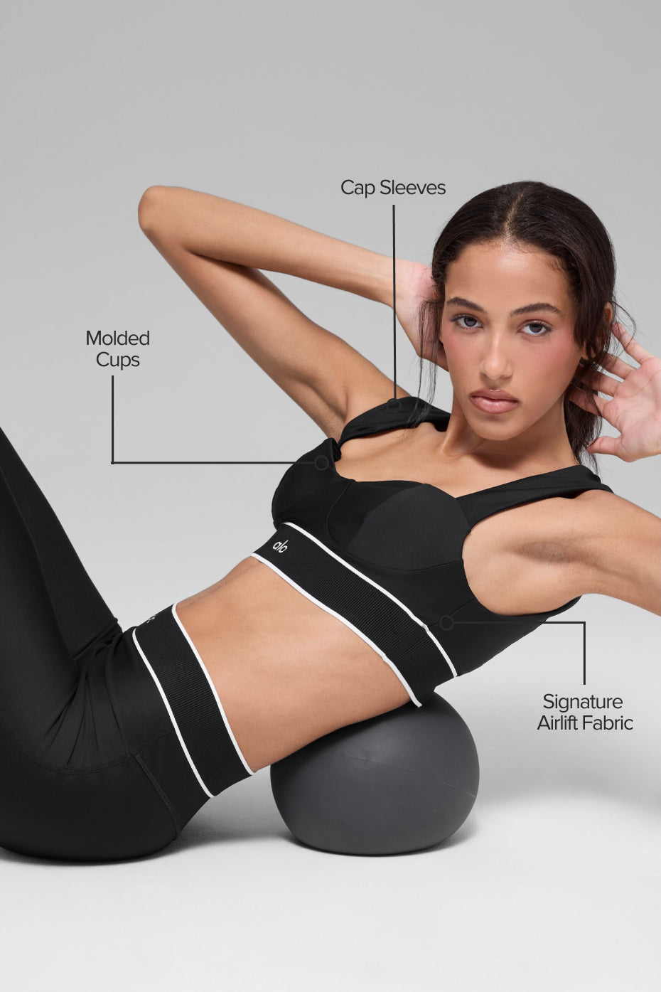Airlift Alignment Bra - Black/White — photo 2