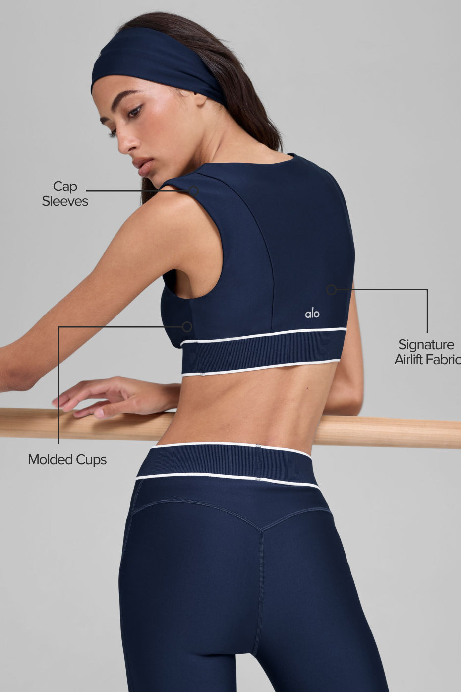 Airlift Alignment Bra - Navy/White — photo 2