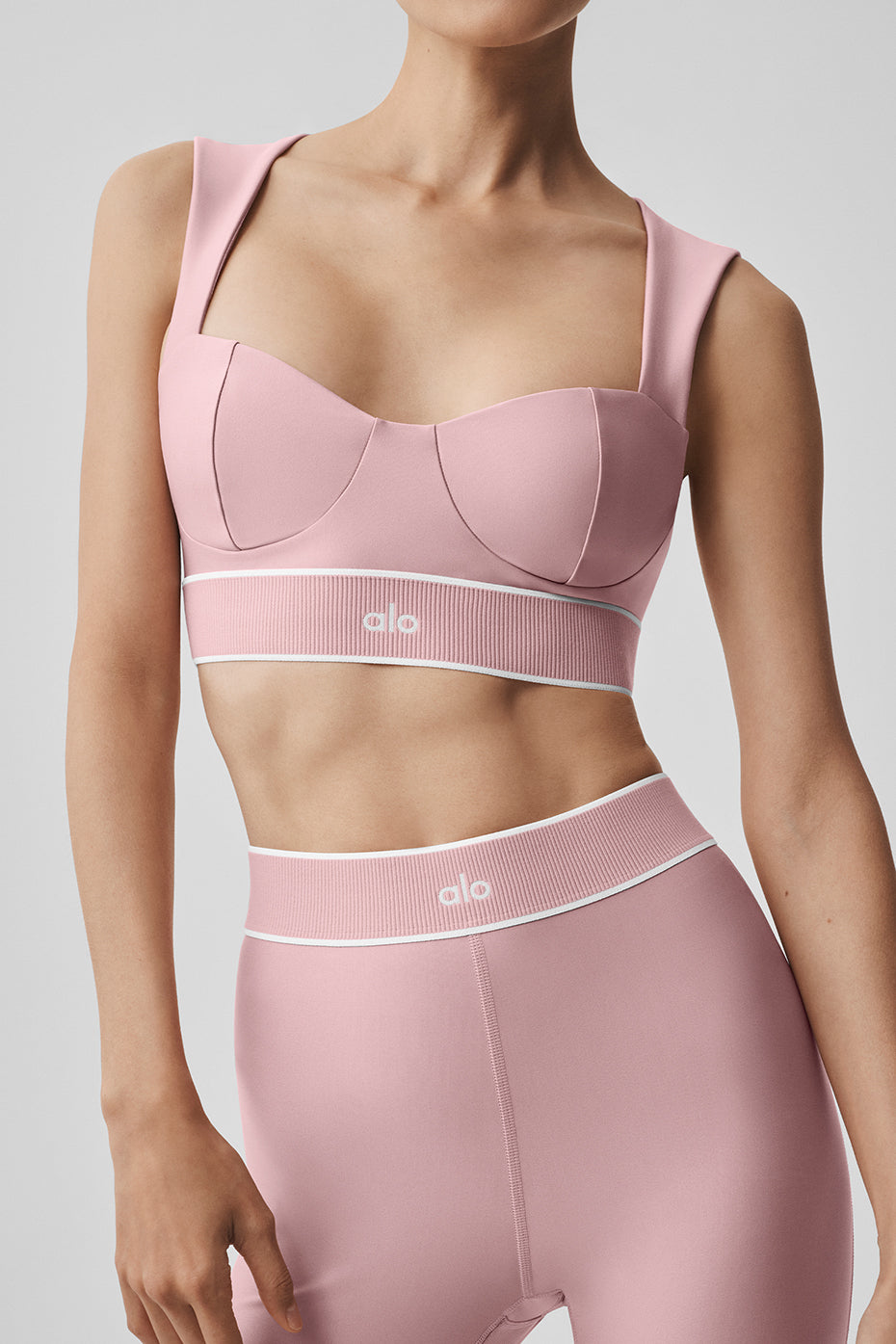 Airlift Alignment Bra - Vintage Pink/White — photo 3