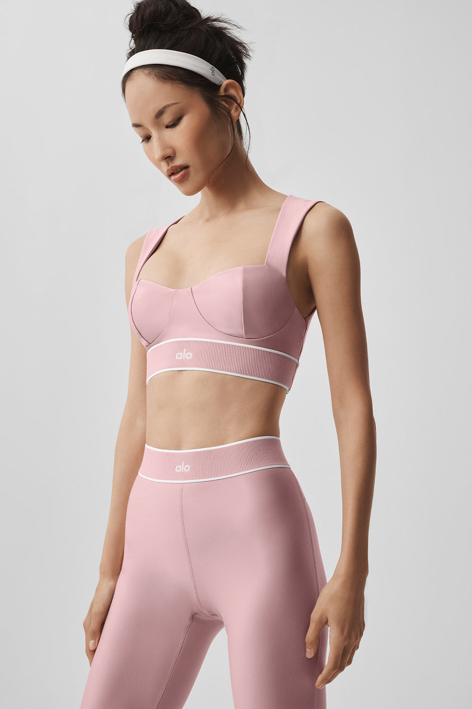 Airlift Alignment Bra - Vintage Pink/White — photo 2