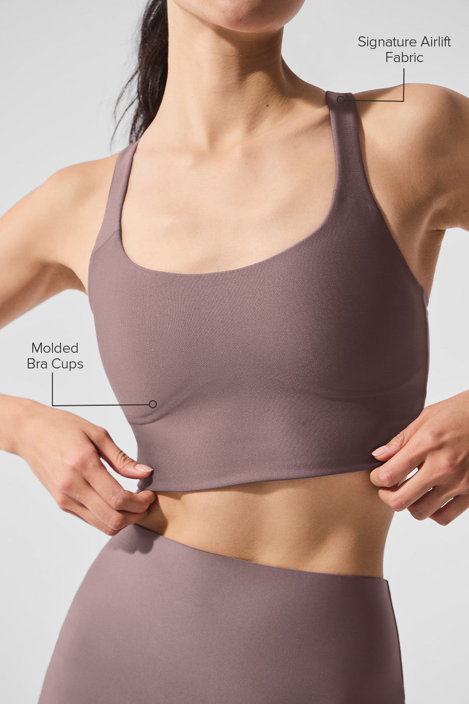 Airlift Sleek Bra Tank - Mushroom — photo 2