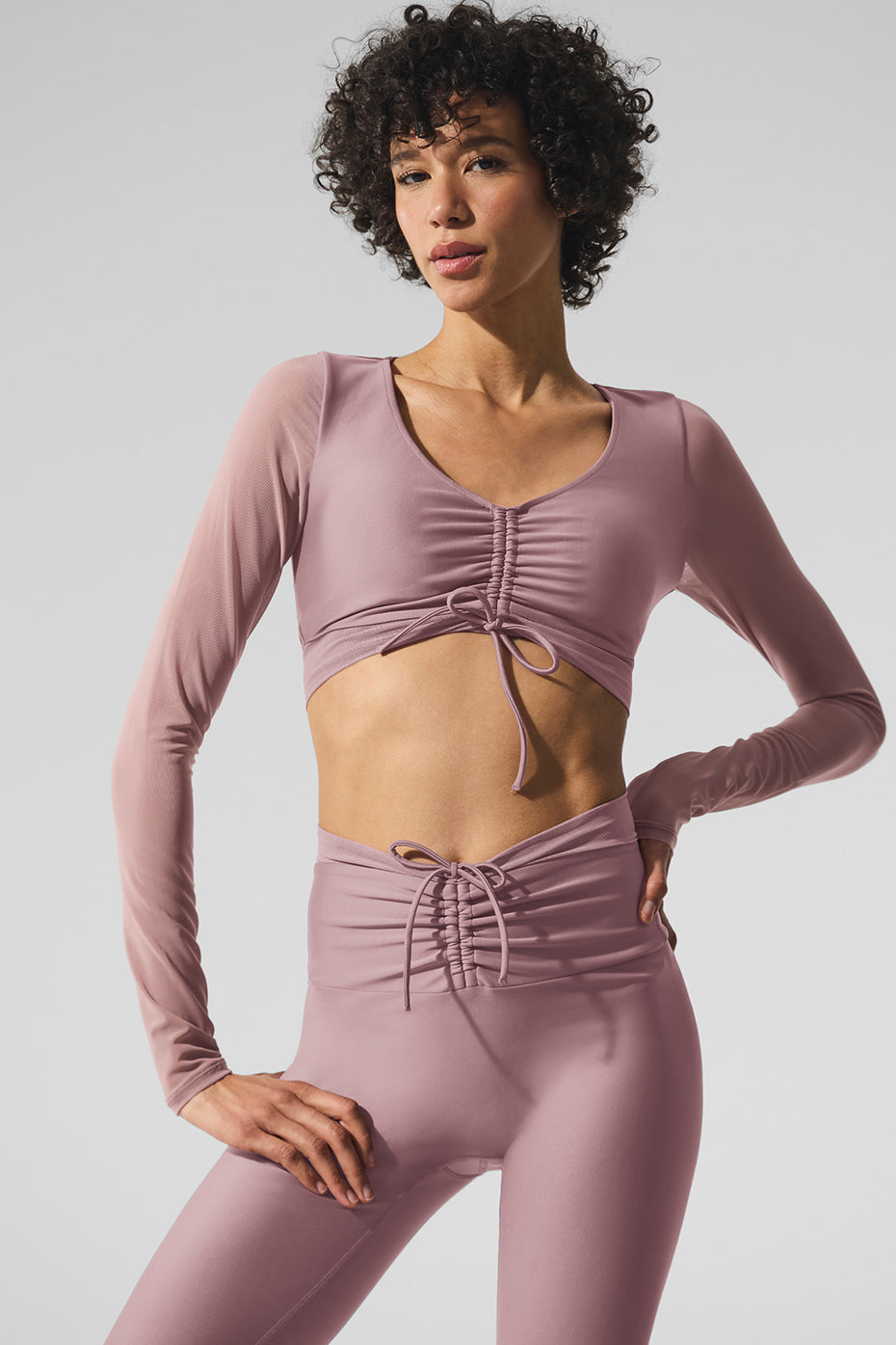Airlift Mesh Divine Long Sleeve Bra - Smoky Quartz — photo 1