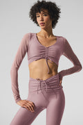 Airlift Mesh Divine Long Sleeve Bra - Smoky Quartz — photo 1