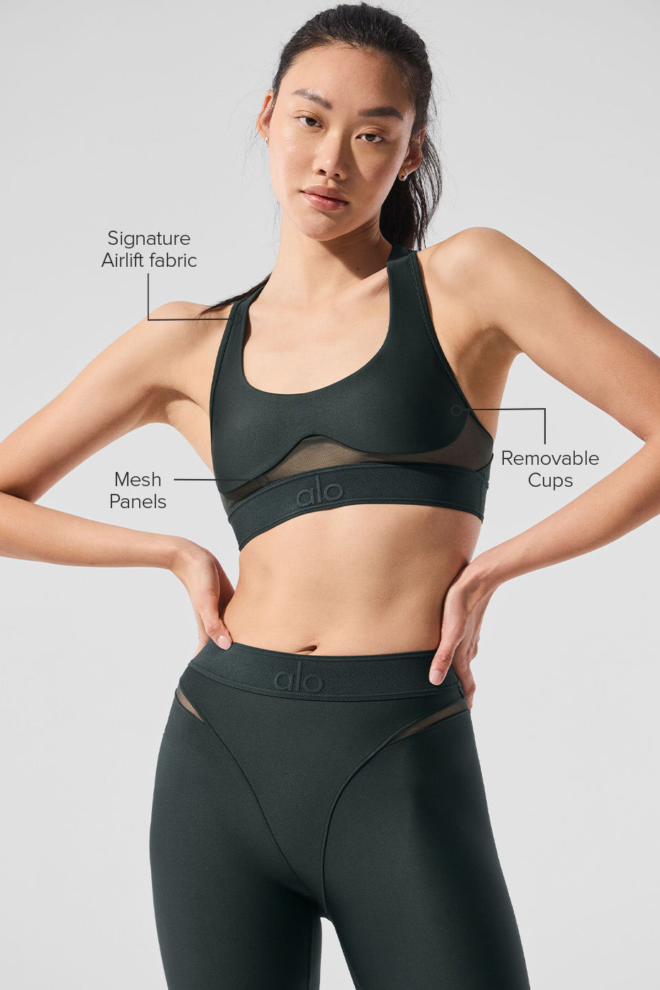 Airlift Rebel Bra - Charcoal Green — photo 2