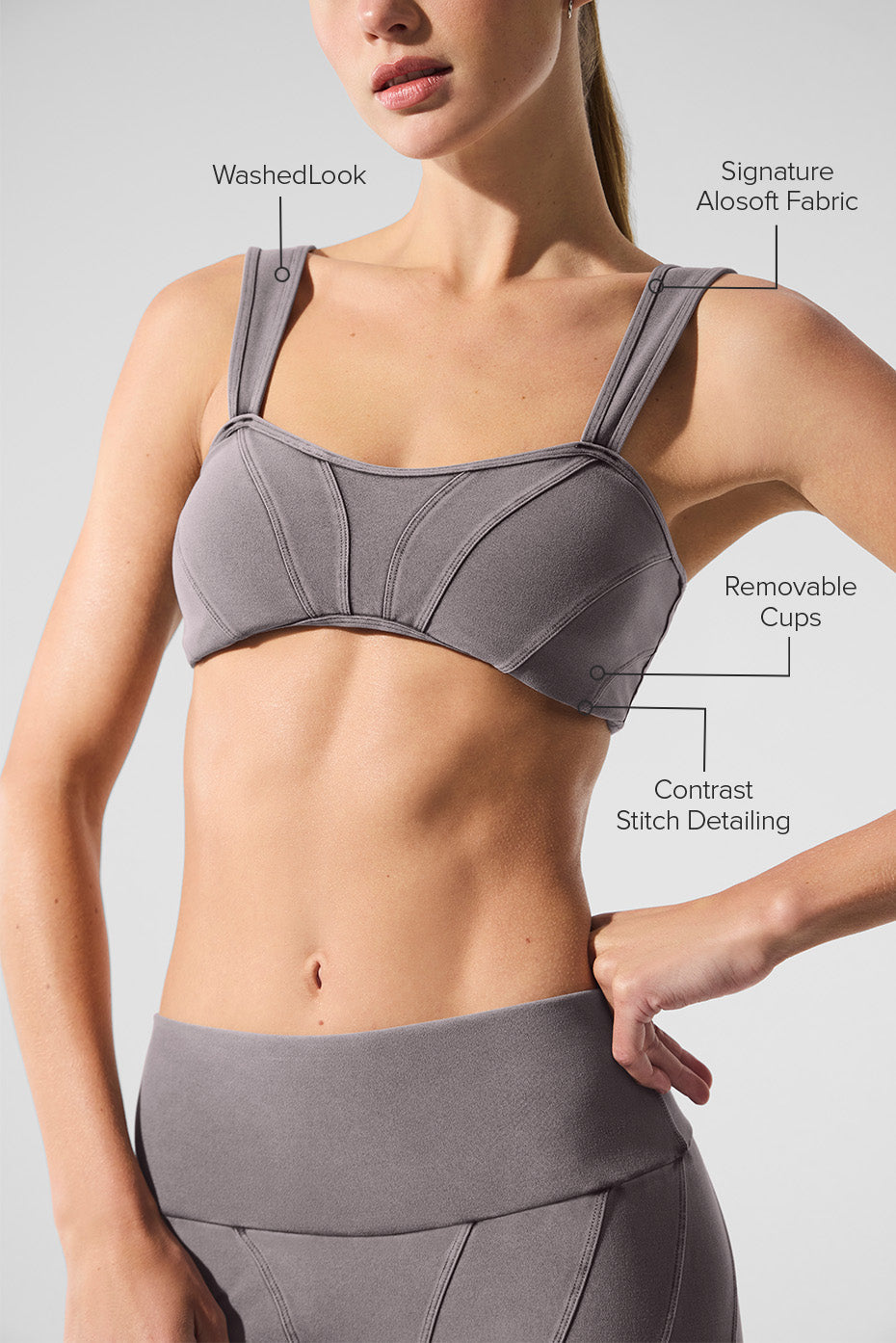 Washed Alosoft Sunray Bra - Cool Grey Wash — photo 2