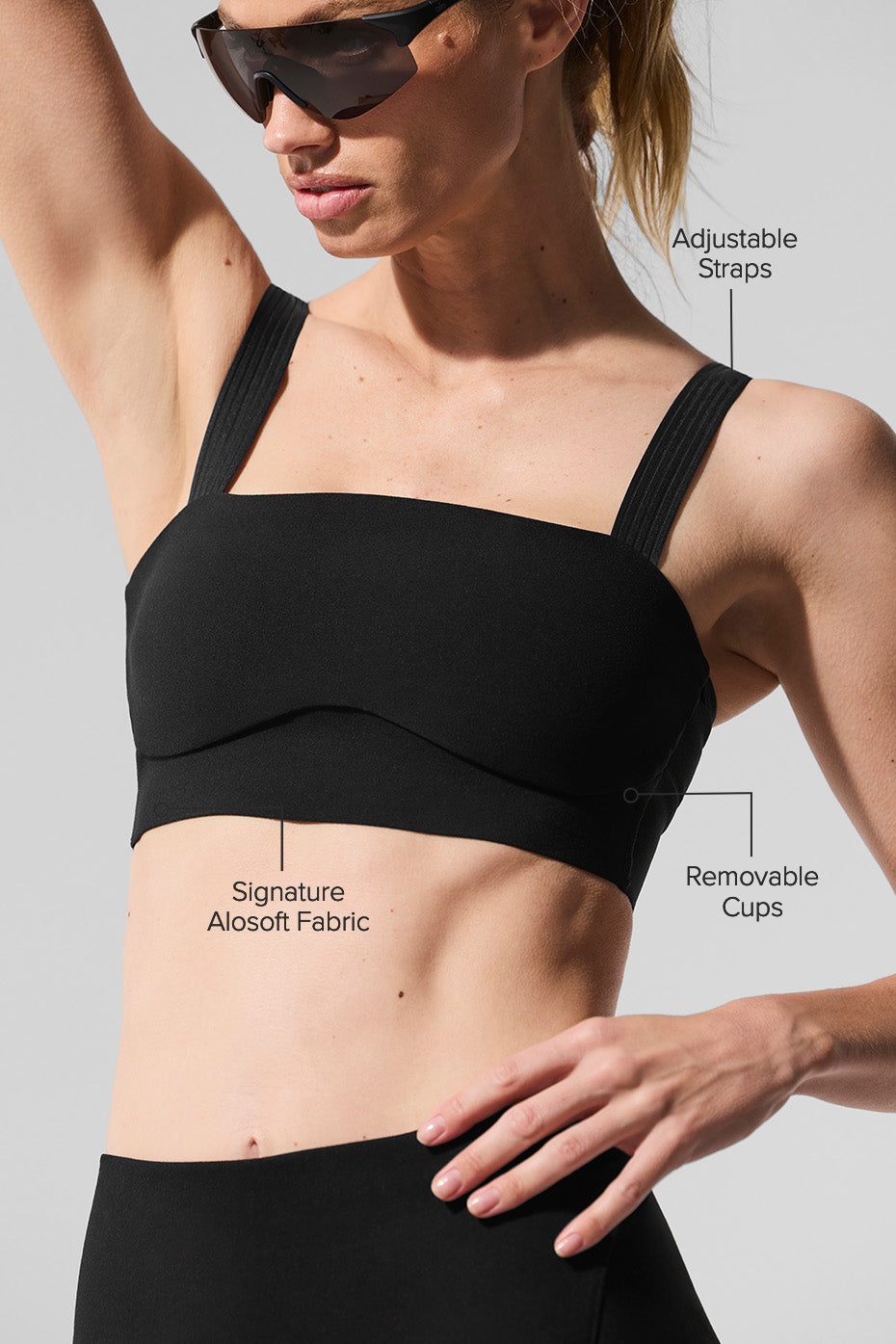 Alosoft Serve It Up Bra - Black — photo 2