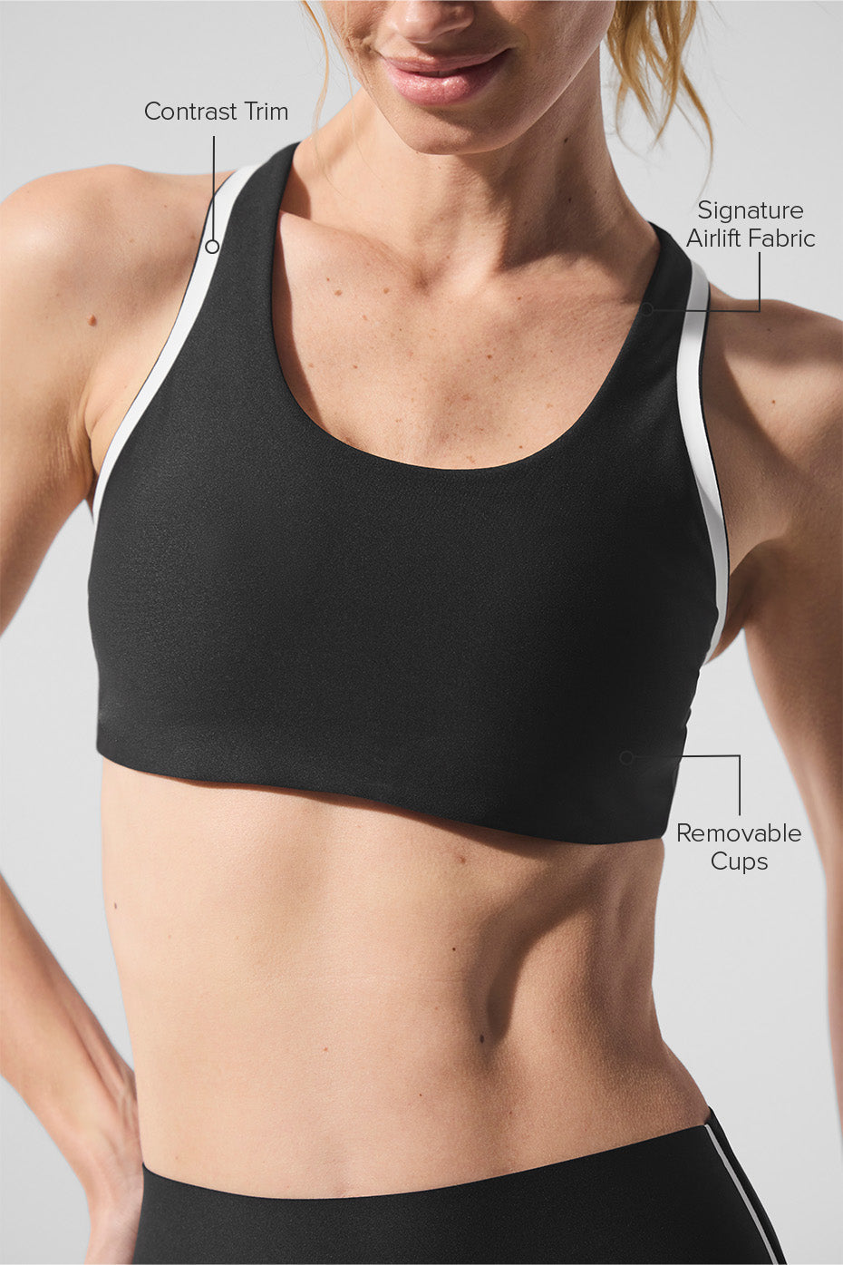 Airlift Super Sleek Contrast Bra - Black/White — photo 2