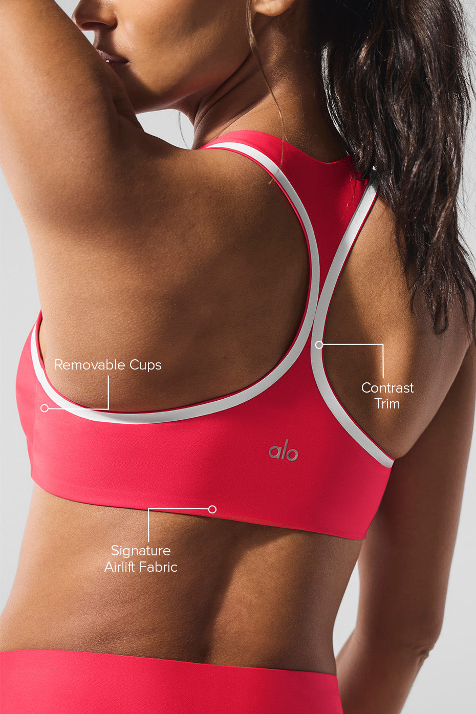 Airlift Super Sleek Contrast Bra - Candy Red/White — photo 2
