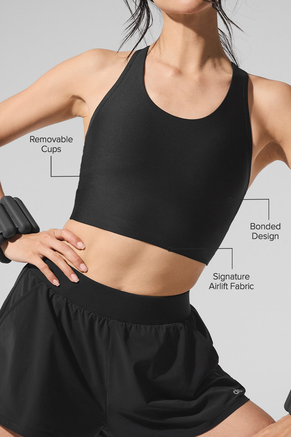 Airlift Super Sleek Bra Tank - Black — photo 2