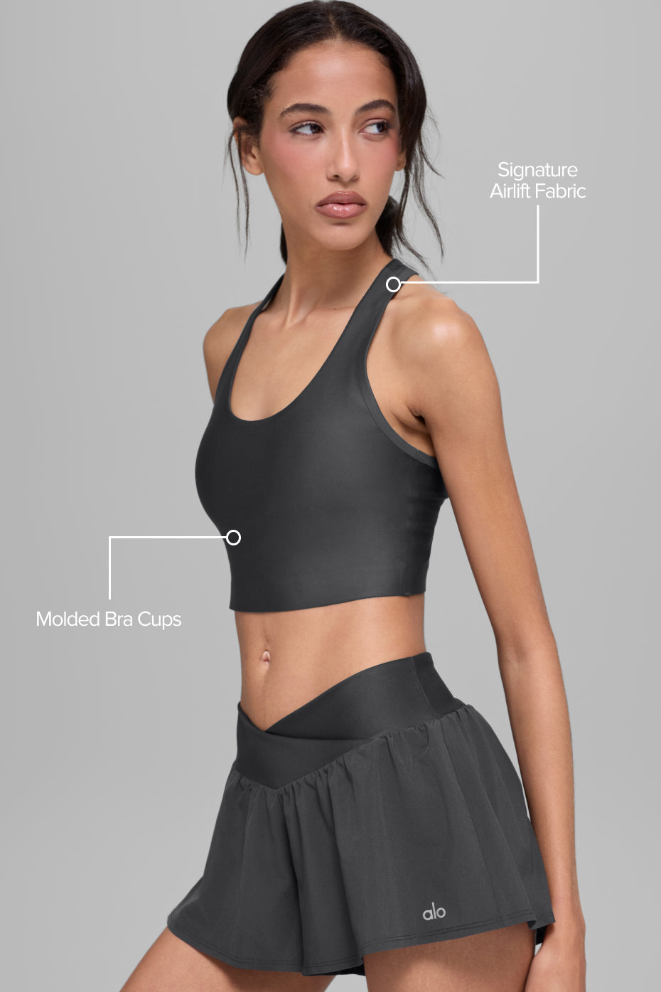 Airlift Super Sleek Bra Tank - Anthracite — photo 2