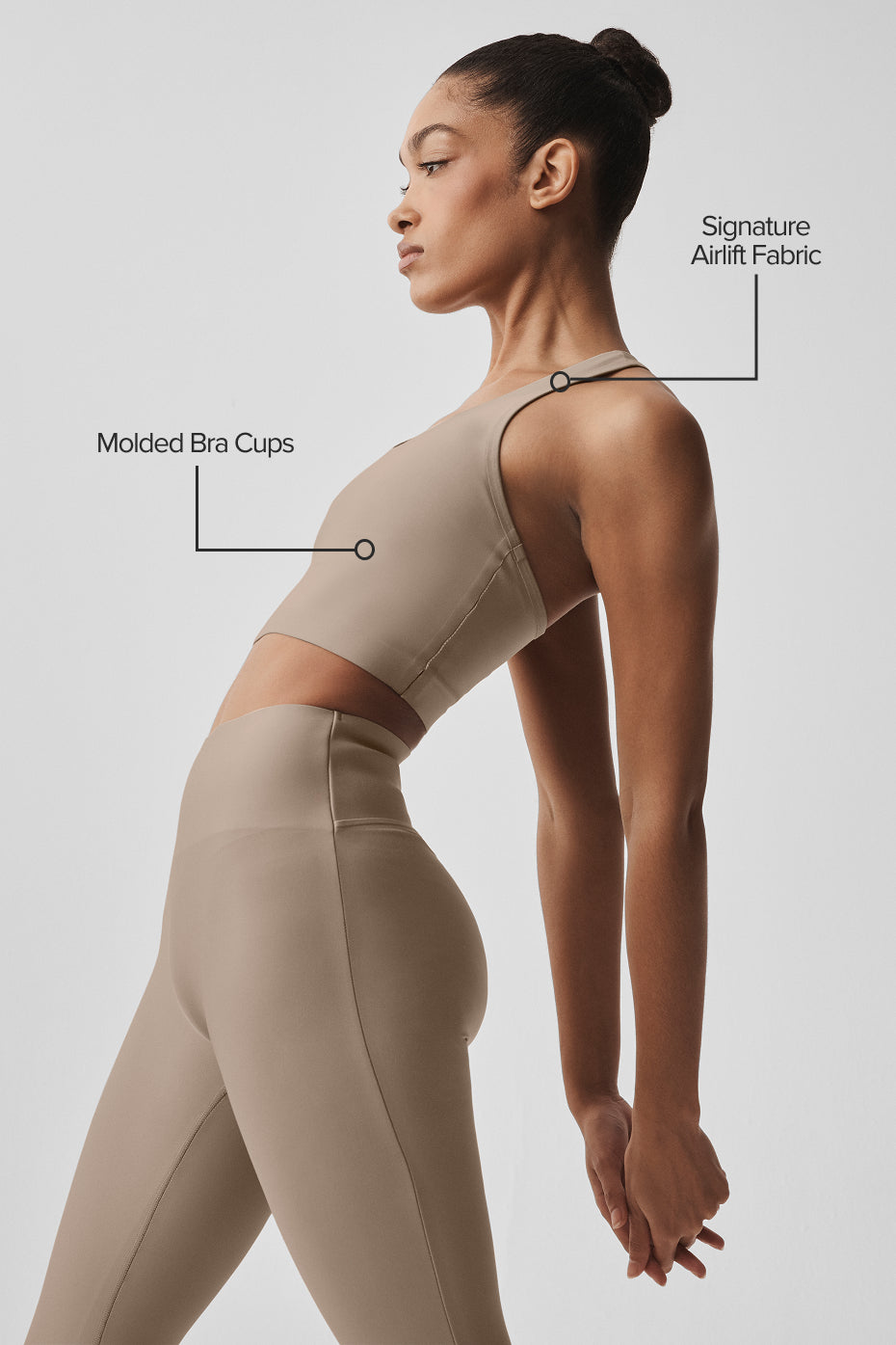 Airlift Super Sleek Bra Tank - Gravel — photo 2