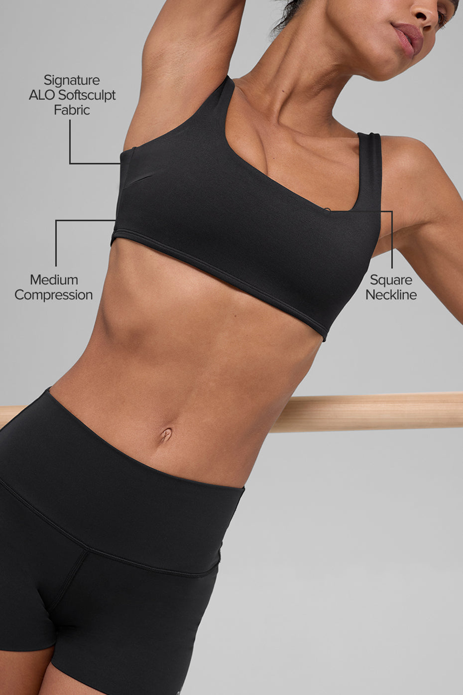 ALO Softsculpt Precision Bra - Black — photo 2