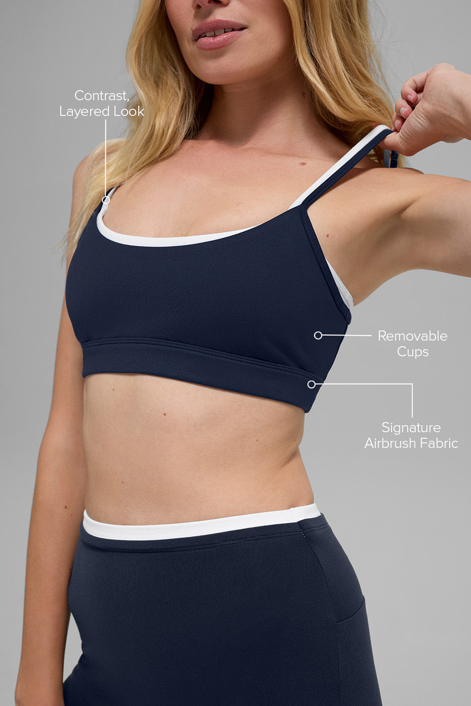 Airbrush Double Up Bra - Navy/White — photo 2