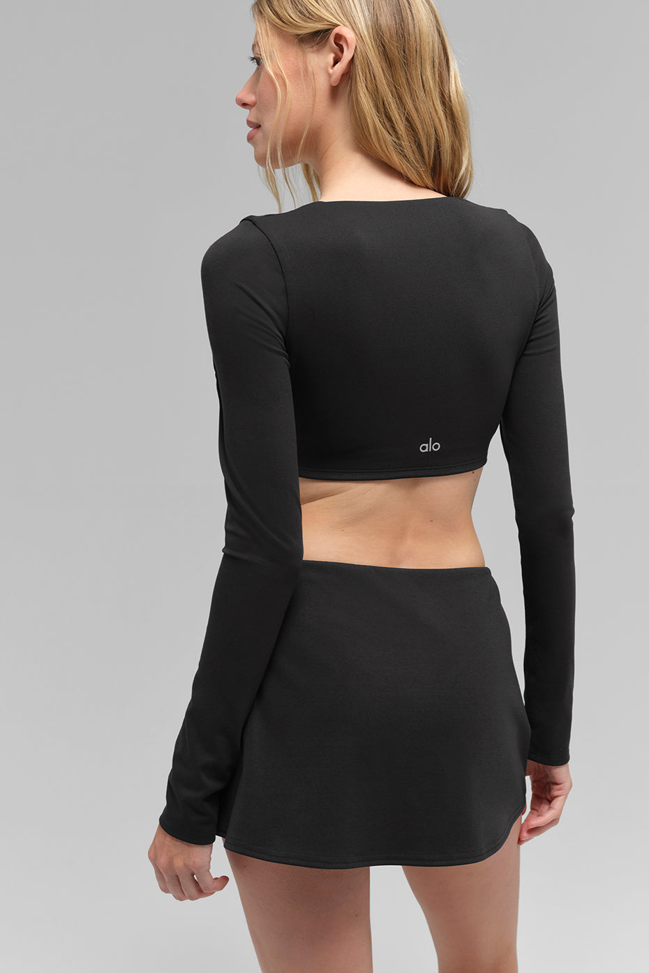 ALO Softsculpt Precision Long Sleeve Bra - Black — photo 3