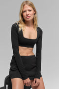 ALO Softsculpt Precision Long Sleeve Bra - Black — photo 1