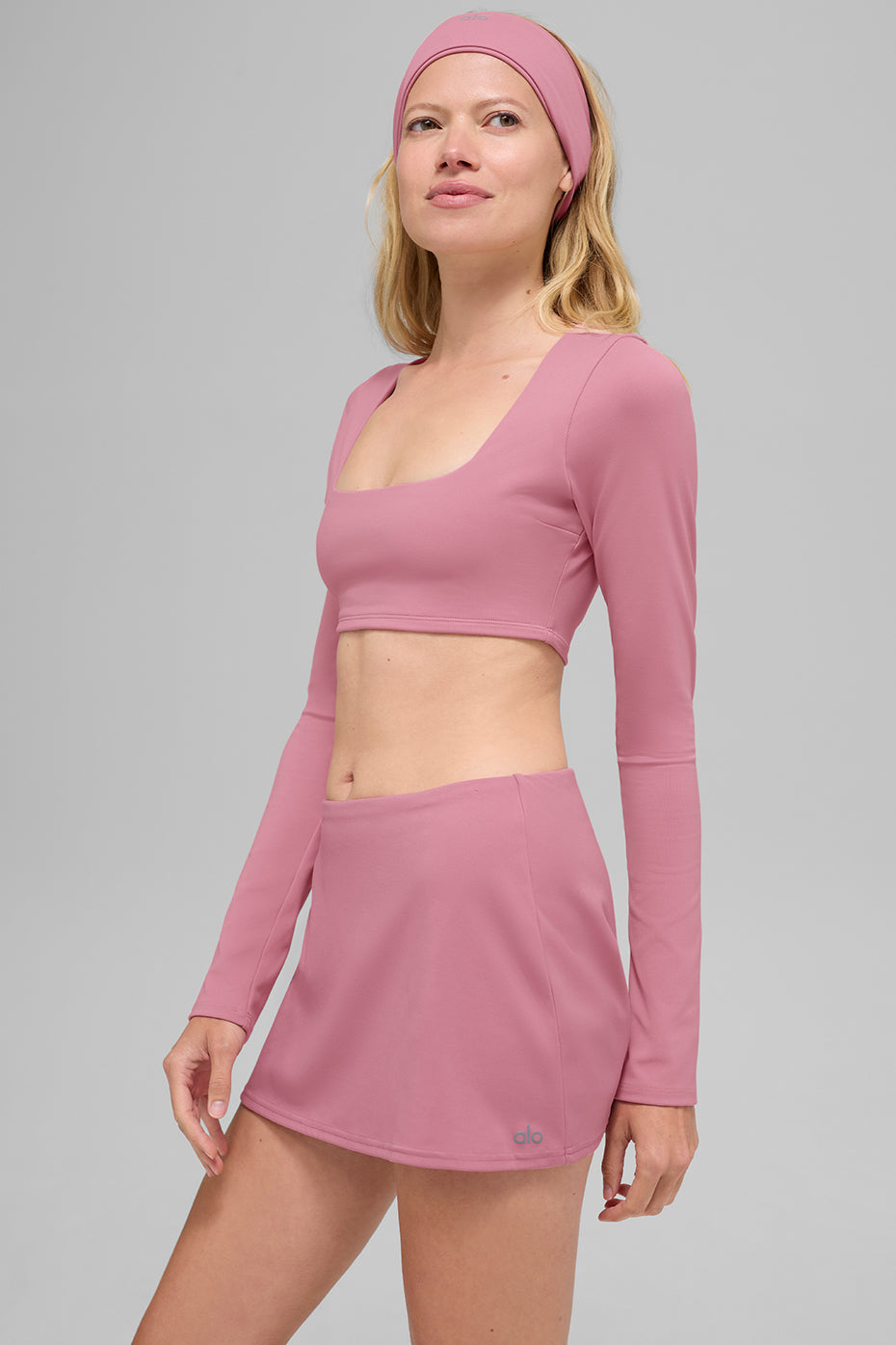 ALO Softsculpt Precision Long Sleeve Bra - Pink Wild Rose — photo 5