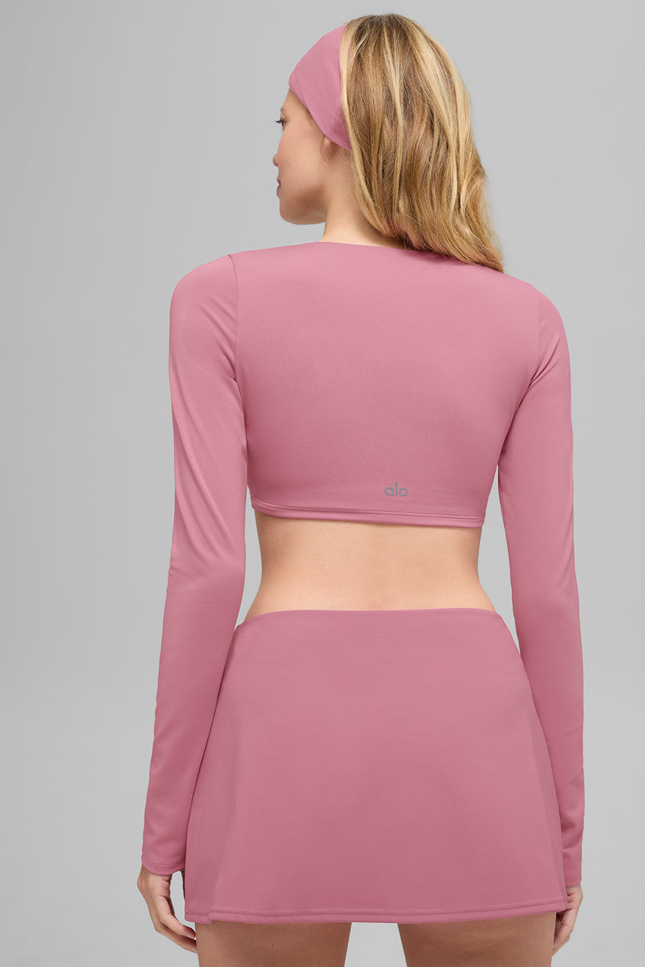 ALO Softsculpt Precision Long Sleeve Bra - Pink Wild Rose — photo 3