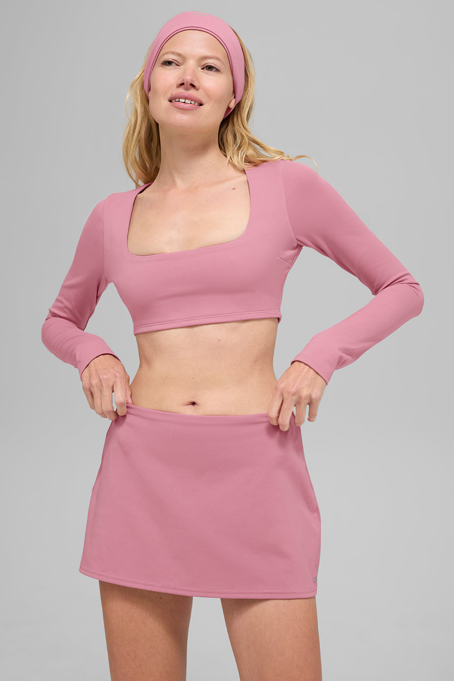 ALO Softsculpt Precision Long Sleeve Bra - Pink Wild Rose — photo 2