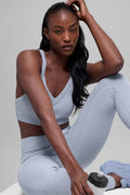 Seamless Two Tone Rib Bra - Winter Frost Heather — photo 1