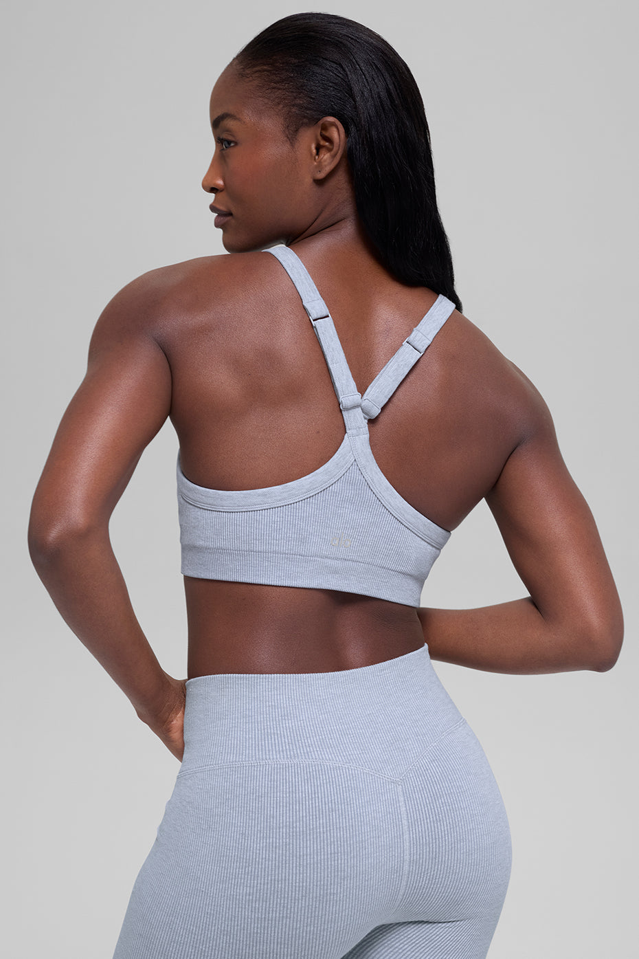 Seamless Two Tone Rib Bra - Winter Frost Heather — photo 3