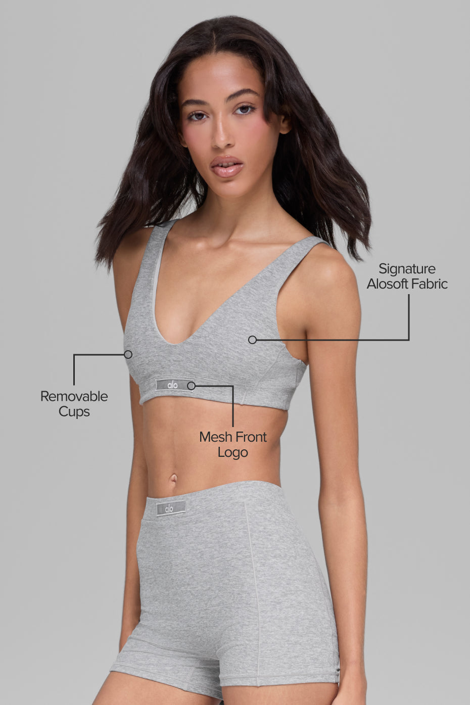 Alosoft Sincere Bra - Athletic Heather Grey — photo 2