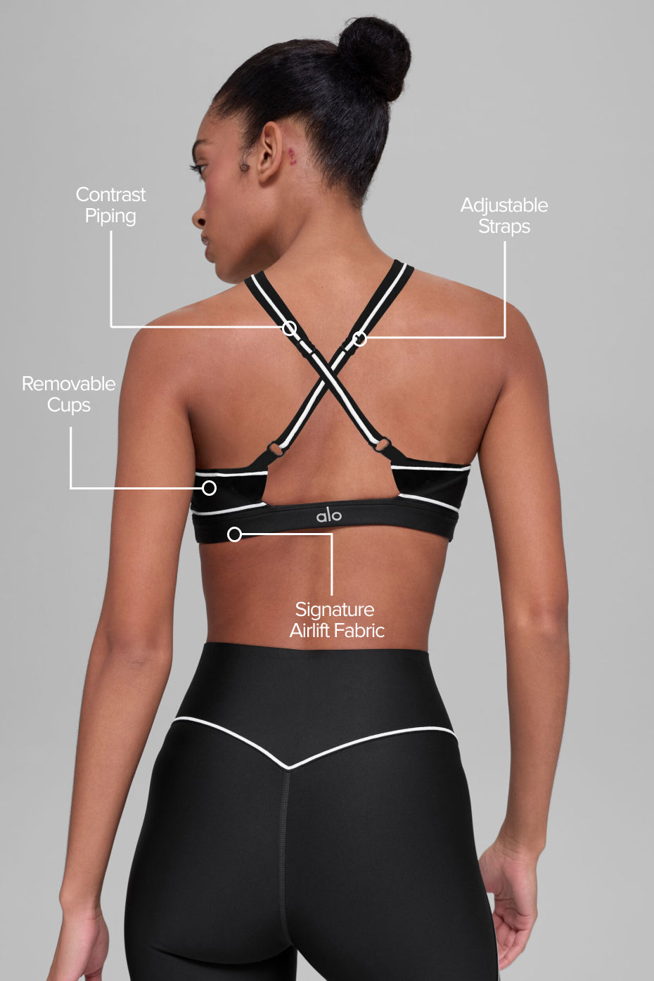Airlift Haven Bra - Black/White — photo 2